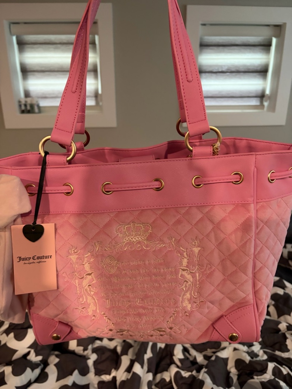 Juicy Couture Fairytale Daydreamer Pink Quilted Tote Bag